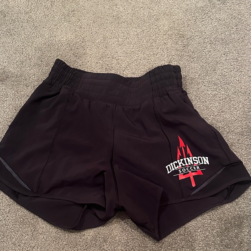 Lululemon Athletica Black Shorts with Dickinson college Logo
